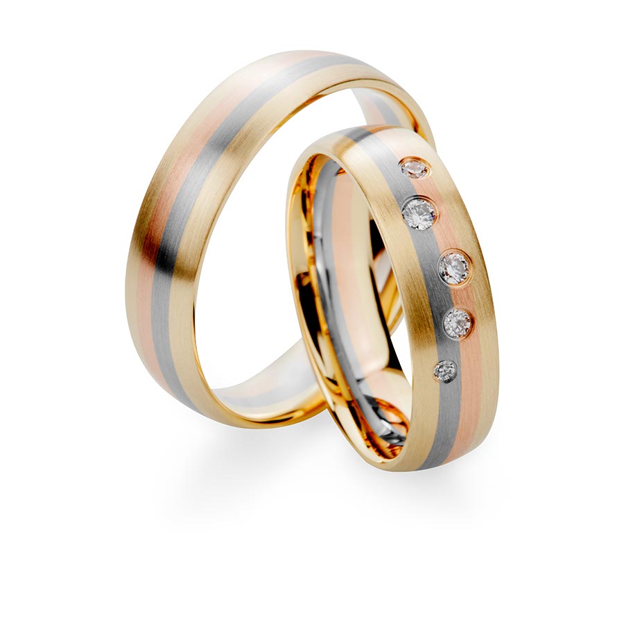 Trauringe / Eheringe 585 Gelbgold, Weißgold+Pd+Pd, Rotgold 514755-55