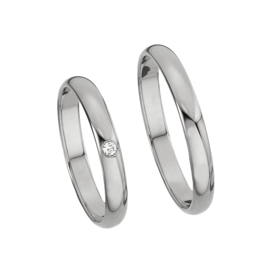 Trauringe / Eheringe 585 Weißgold+Pd 511009-30