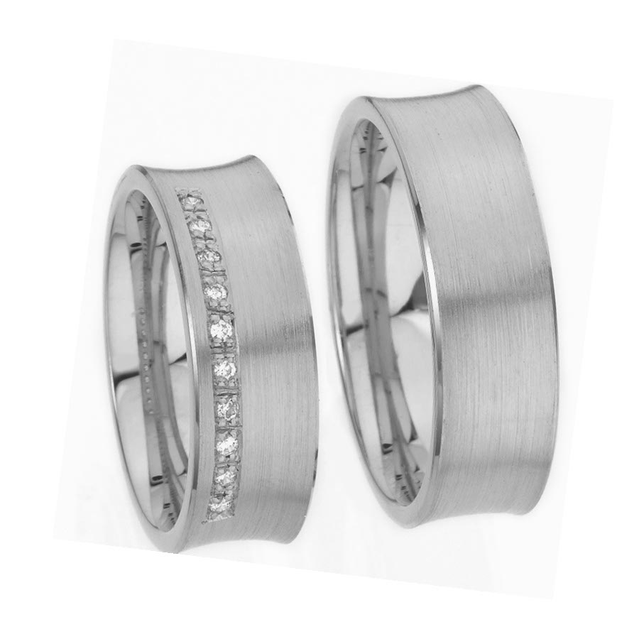 Trauringe / Eheringe 585 Weißgold+Pd 514182-70
