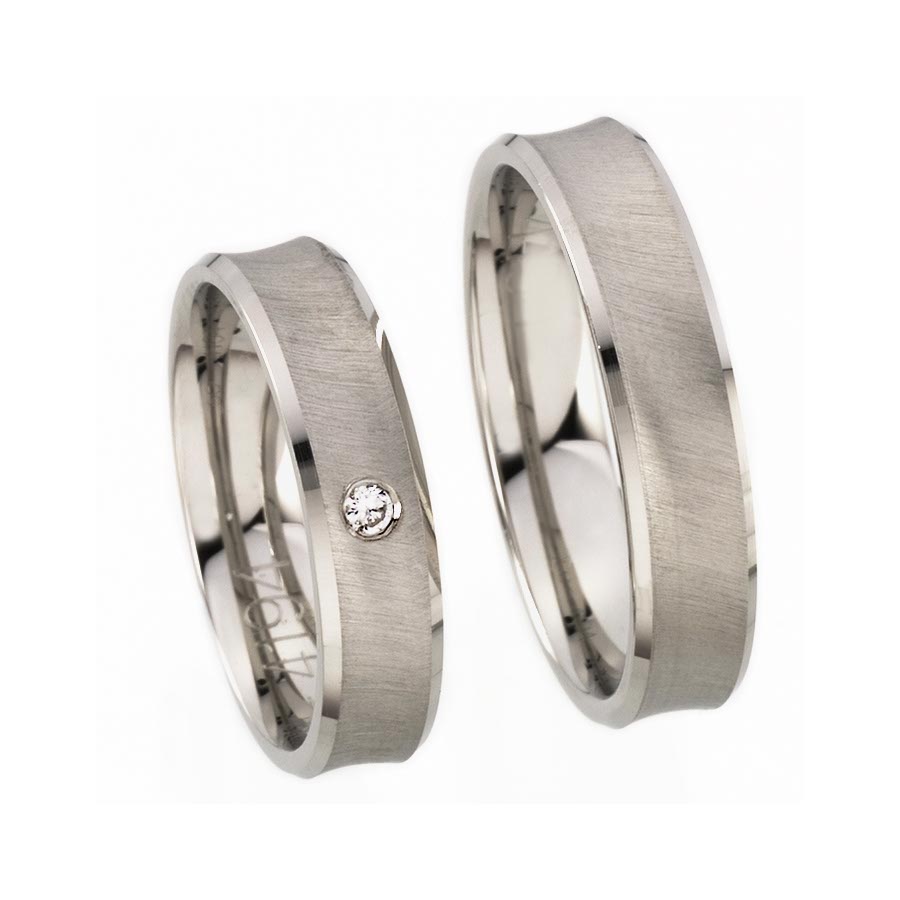 Trauringe / Eheringe 585 Weißgold+Pd 514194-50