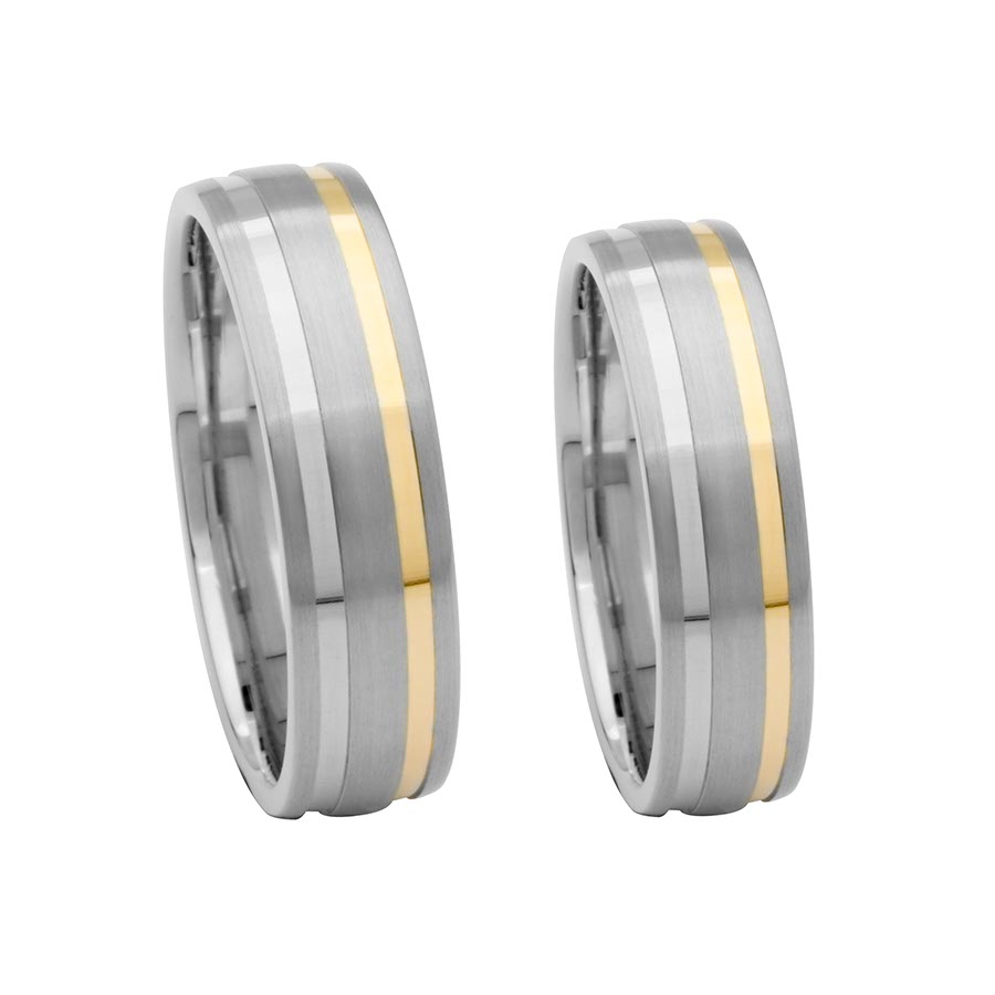 Trauringe / Eheringe 925 Silber, 333 Gelbgold 514638-60